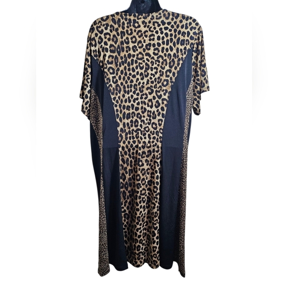 NWT Michael Kors Leopard Print Black Panels Dress 3X Women - Picture 3 of 8